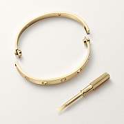 Cartier Inspired Love Bracelet with Screw Motif – Gold Tone - 4