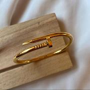 Nail-Inspired Minimalist Bangle – Gold Titanium Finish - 2