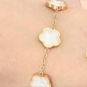 White Alhambra Clover Bracelet – Van Cleef & Arpels Inspired - 5