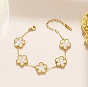 White Alhambra Clover Bracelet – Van Cleef & Arpels Inspired - 4