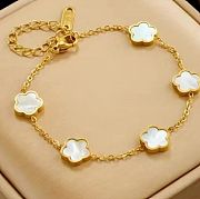 White Alhambra Clover Bracelet – Van Cleef & Arpels Inspired - 3