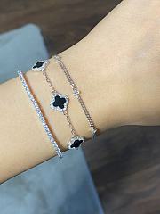 Silver Black Clover Bracelet – Van Cleef & Arpels Inspired - 6