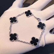 Silver Black Clover Bracelet – Van Cleef & Arpels Inspired - 3