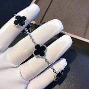 Silver Black Clover Bracelet – Van Cleef & Arpels Inspired - 2