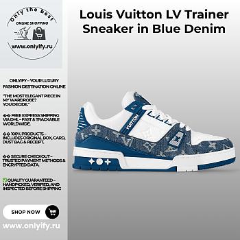 Louis Vuitton LV Trainer Sneaker Blue Monogram Denim 1A9JGO