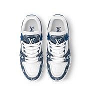 Louis Vuitton LV Trainer Sneaker Blue Monogram Denim 1A9JGO - 4