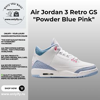 Air Jordan 3 Retro GS “Powder Blue Pink” – Youth Sneakers HQ0783-101