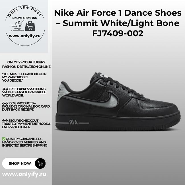 Nike Air Force 1 Dance Shoes – Summit White/Light Bone FJ7409-002 - 1