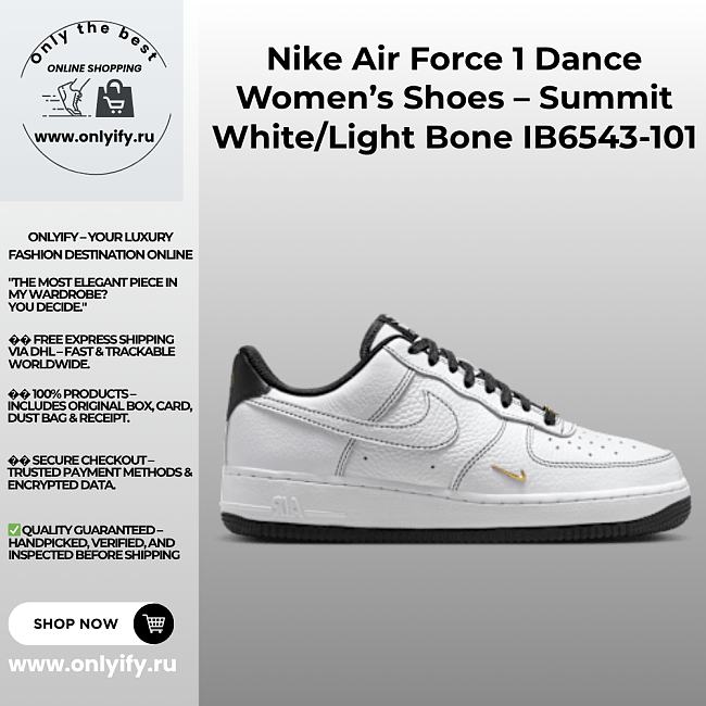 Nike Air Force 1 Dance Women’s Shoes – Summit White/Light Bone IB6543-101 - 1
