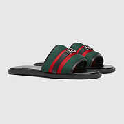 Men’s Slide Sandal with Interlocking G – Green & Red 835091 HAAHH 8449 - 6