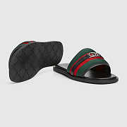 Men’s Slide Sandal with Interlocking G – Green & Red 835091 HAAHH 8449 - 4