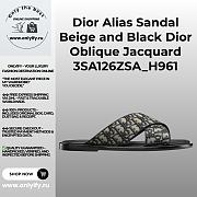 Dior Alias Sandal Beige and Black Dior Oblique Jacquard 3SA126ZSA_H961 - 1