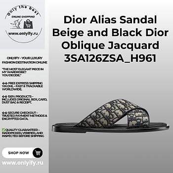 Dior Alias Sandal Beige and Black Dior Oblique Jacquard 3SA126ZSA_H961