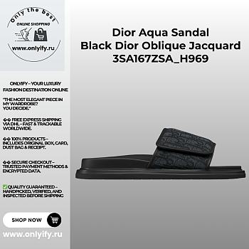 Dior Aqua Sandal Black Dior Oblique Jacquard 3SA167ZSA_H969