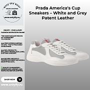Prada America's Cup Sneakers – White and Grey Patent Leather - 1