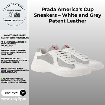 Prada America's Cup Sneakers – White and Grey Patent Leather