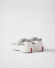 Prada America's Cup Sneakers – White and Grey Patent Leather - 5