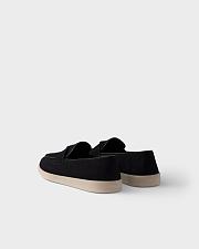 Prada Suede Loafers with Enamel Triangle Logo – Black - 5