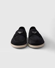 Prada Suede Loafers with Enamel Triangle Logo – Black - 4