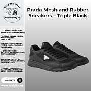 Prada Mesh and Rubber Sneakers – Triple Black - 1