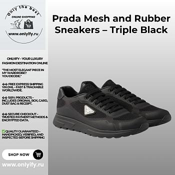 Prada Mesh and Rubber Sneakers – Triple Black