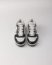 Prada Downtown Leather Low-Top Sneakers – Black & White - 5