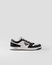 Prada Downtown Leather Low-Top Sneakers – Black & White - 6