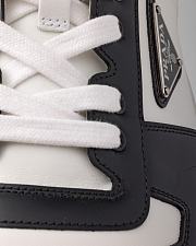 Prada Downtown Leather Low-Top Sneakers – Black & White - 2
