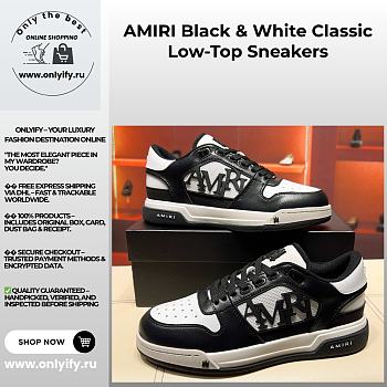 AMIRI Black & White Classic Low-Top Sneakers