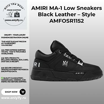 AMIRI MA-1 Low Sneakers Black Leather – Style AMFOSR1152