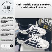 Amiri Pacific Bones Sneakers – White/Black Suede - 1
