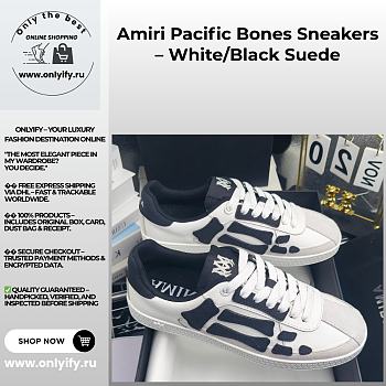 Amiri Pacific Bones Sneakers – White/Black Suede