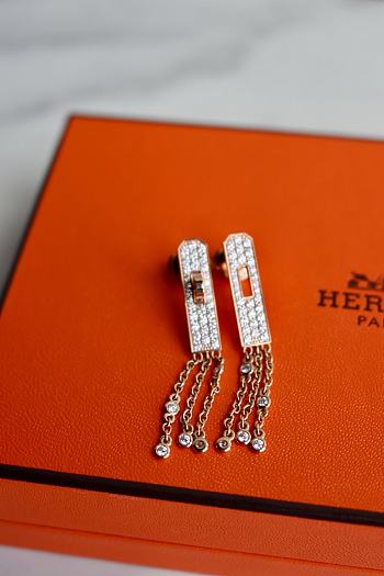 Hermès Kelly Gavroche Earrings in Rose Gold