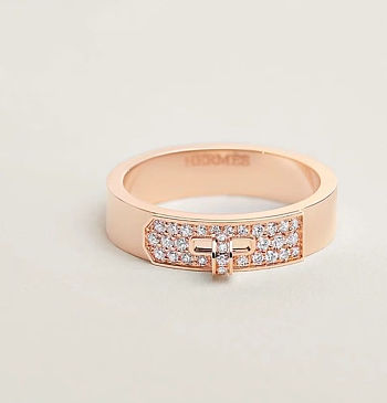 Hermès-Inspired Kelly Buckle Ring – Gold, Silver & Rose Gold with Crystals