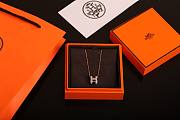 Hermès Mini Pop H Pendant Necklace – White Enamel & Gold-Plated - 5