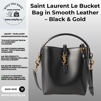Saint Laurent Le Bucket Bag in Smooth Leather – Black & Gold