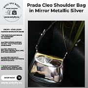 Prada Cleo Shoulder Bag in Mirror Metallic Silver - 1