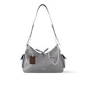 Louis Vuitton CarryAll Cargo Vibe PM Bag – Grey Calfskin Leather - 5