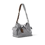 Louis Vuitton CarryAll Cargo Vibe PM Bag – Grey Calfskin Leather - 4