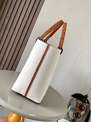 Loewe Anagram Tote Bag – White Canvas & Tan Leather - 2