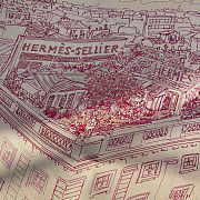 Hermès Les Jardins sur le Toit Scarf – Pink Silk Twill 90X90 - 4