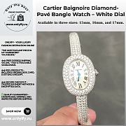 Cartier Baignoire Diamond-Pavé Bangle Watch – White Dial - 1