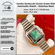 Cartier Santos de Cartier Green Dial Automatic Watch – Stainless Steel - 1