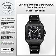 Cartier Santos de Cartier ADLC Black Automatic – Black Dial, Rubber Strap, 39.8mm - 1