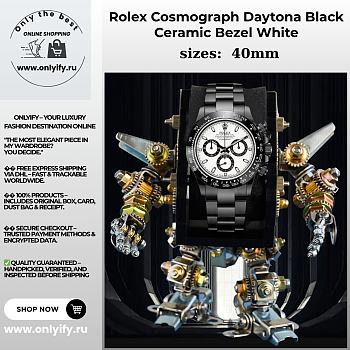 Rolex Cosmograph Daytona Black Ceramic Bezel White Dial Chronograph Watch