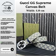 Gucci GG Supreme Canvas Belt with Interlocking G Buckle – Navy Blue - 1