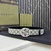 Gucci GG Supreme Canvas Belt with Interlocking G Buckle – Navy Blue - 6