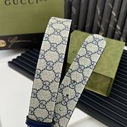 Gucci GG Supreme Canvas Belt with Interlocking G Buckle – Navy Blue - 3