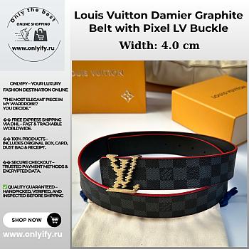 Louis Vuitton Damier Graphite Belt with Pixel LV Buckle