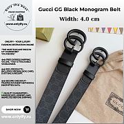 Gucci GG Black Monogram Belt – Matte Black Double G Buckle - 1